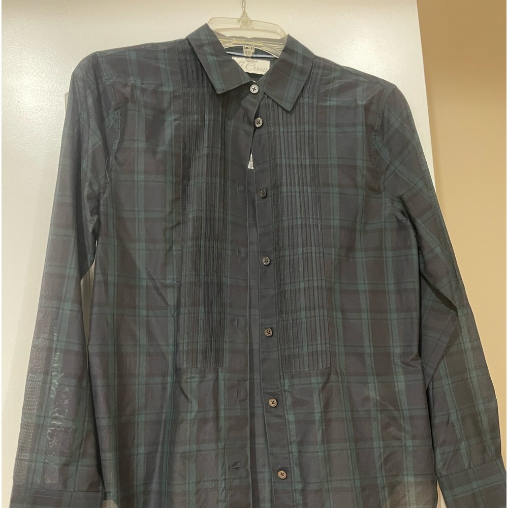JCrew New with tag . Long sleeve checkers blouse . Size 2